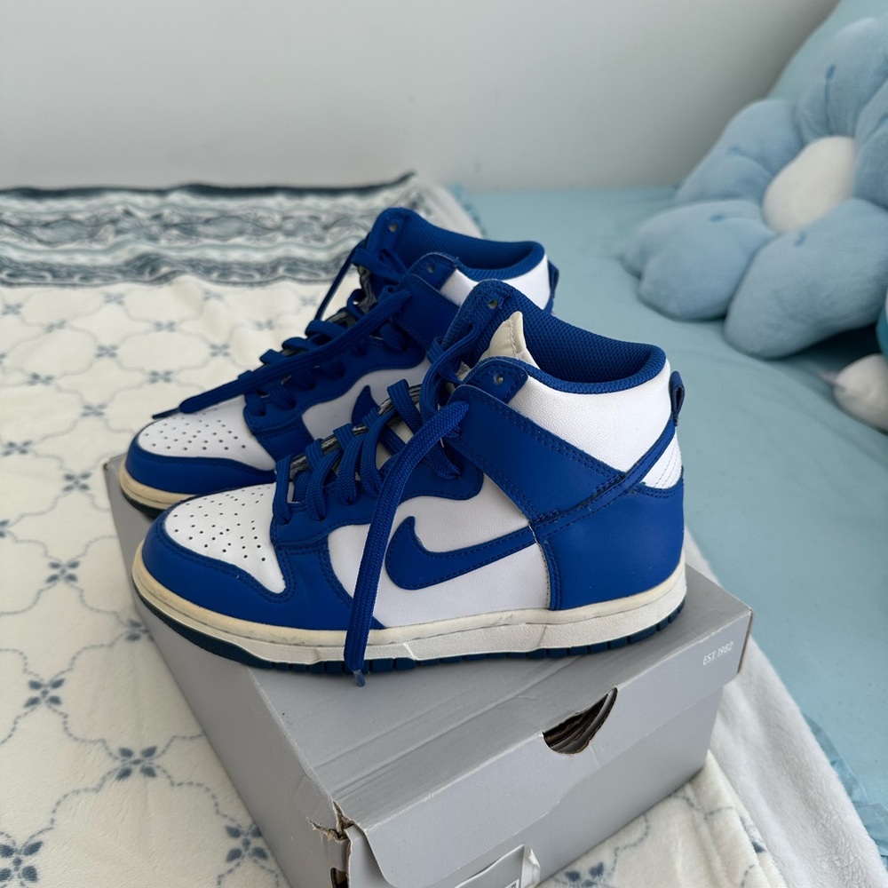 Nike Royal Blue and White High-Tops